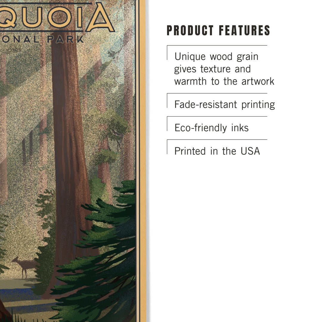 Sequoia National Park, California, Lithograph, Lantern Press Artwork, Wood Signs and Postcards Wood Lantern Press 