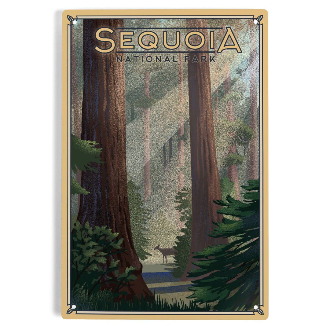 Sequoia National Park, California, Lithograph, Metal Signs Metal Lantern Press 