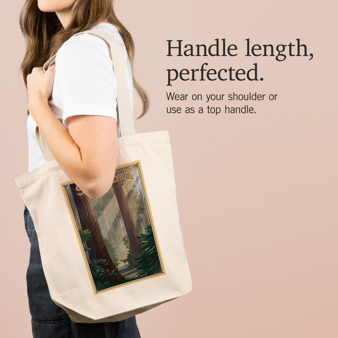 Sequoia National Park, California, Lithograph, Tote Bag Totes Lantern Press 