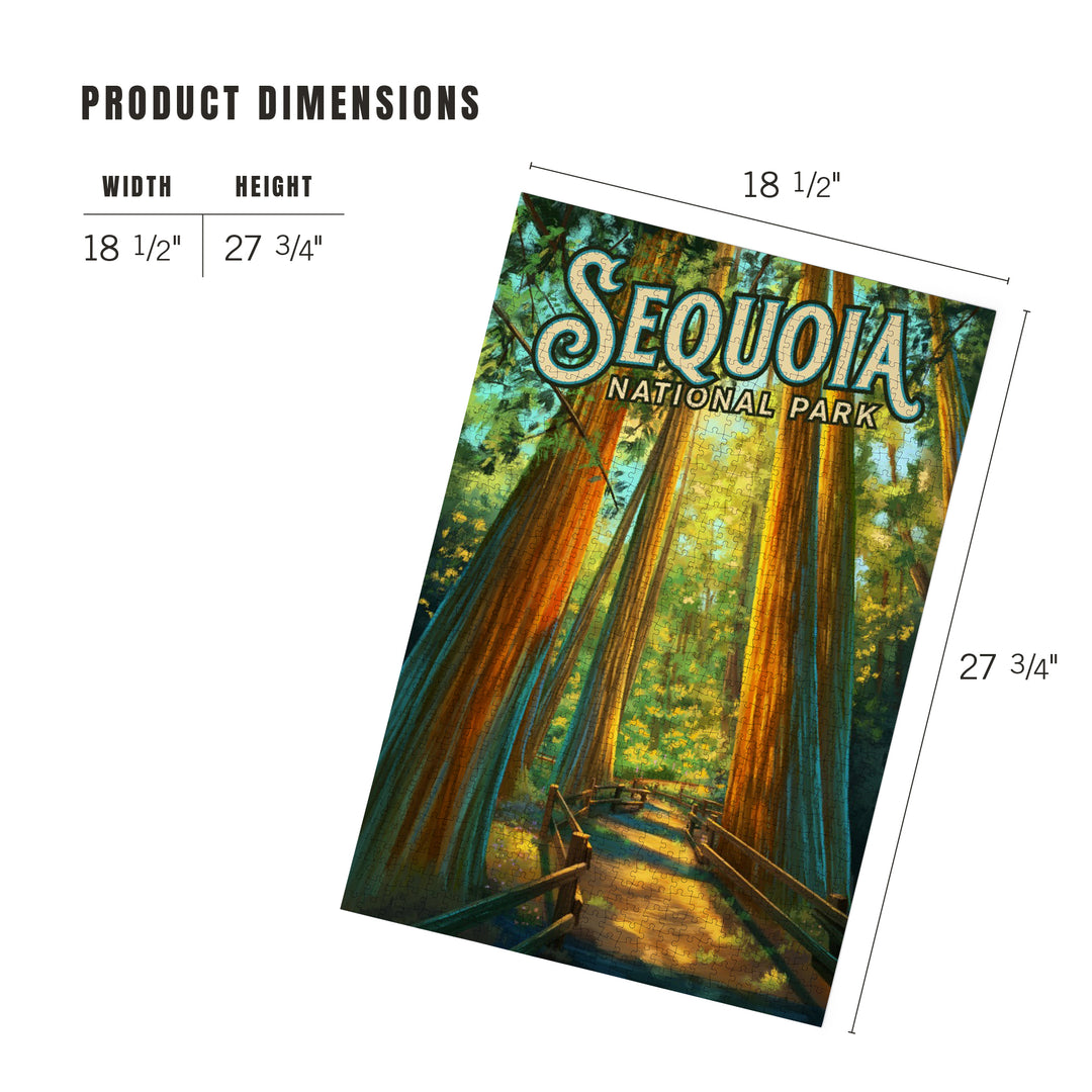 Sequoia National Park, California, Oil Painting, Jigsaw Puzzle Puzzle Lantern Press 