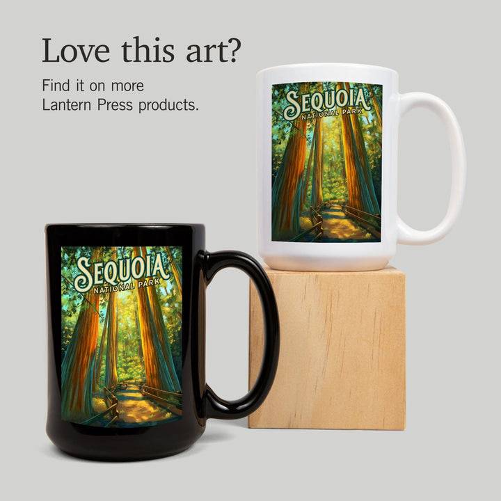 Sequoia National Park, California, Oil Painting, Lantern Press Artwork, Ceramic Mug Mugs Lantern Press 