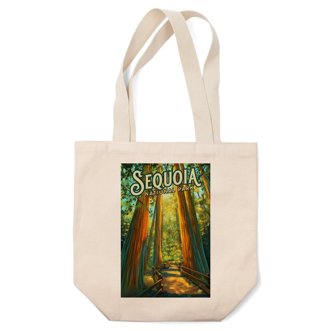 Sequoia National Park, California, Oil Painting, Lantern Press Artwork, Tote Bag Totes Lantern Press 