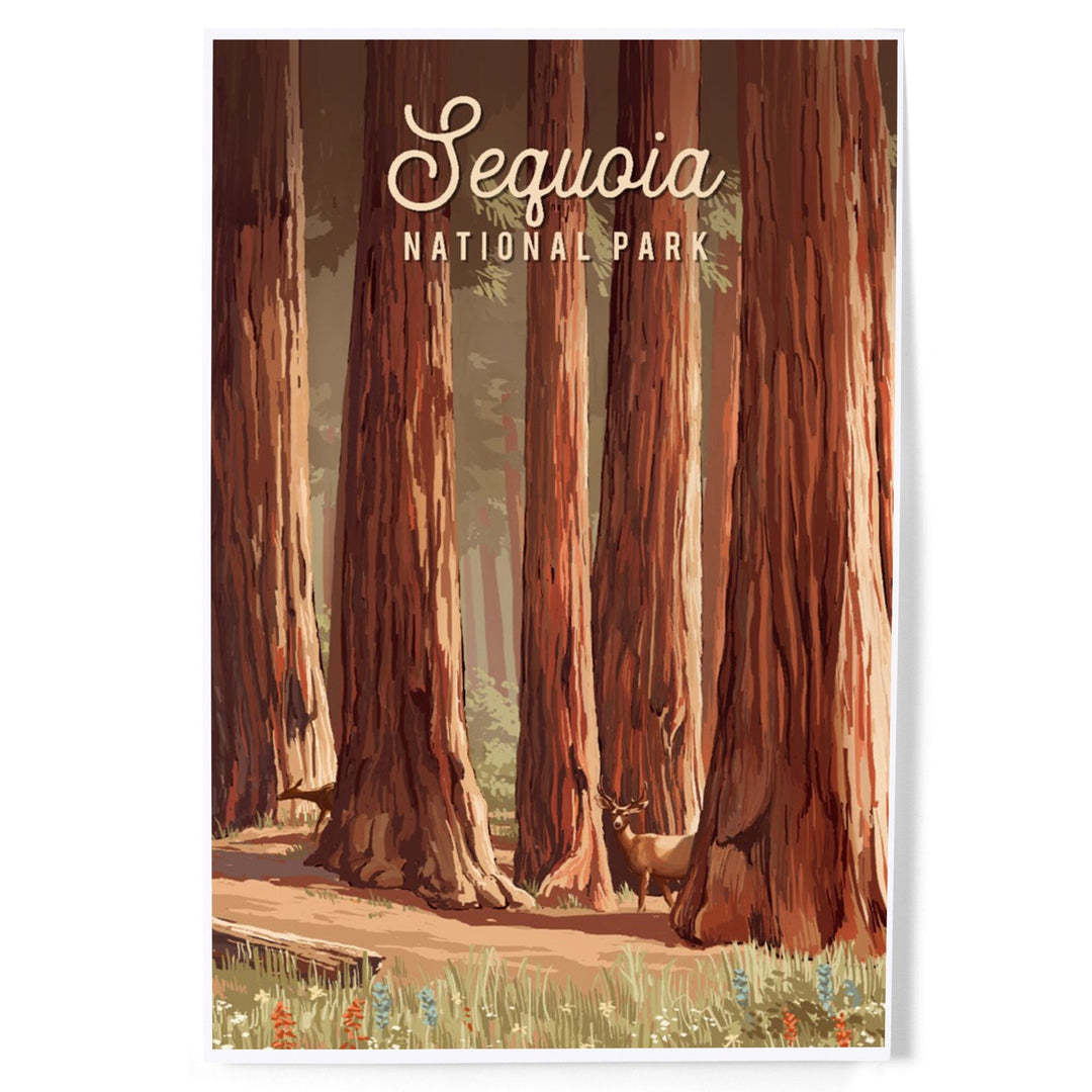 Sequoia National Park, California, Painterly National Park Series, Art & Giclee Prints Art Lantern Press 