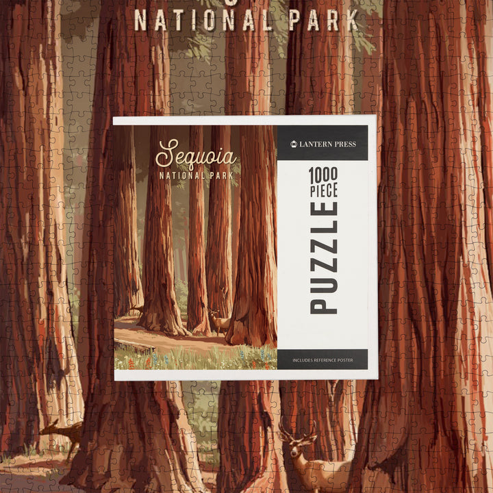 Sequoia National Park, California, Painterly National Park Series, Jigsaw Puzzle Puzzle Lantern Press 