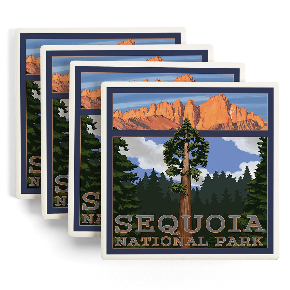 Sequoia National Park, California, Sequoia Tree and Palisades, Coasters Coasters Lantern Press 