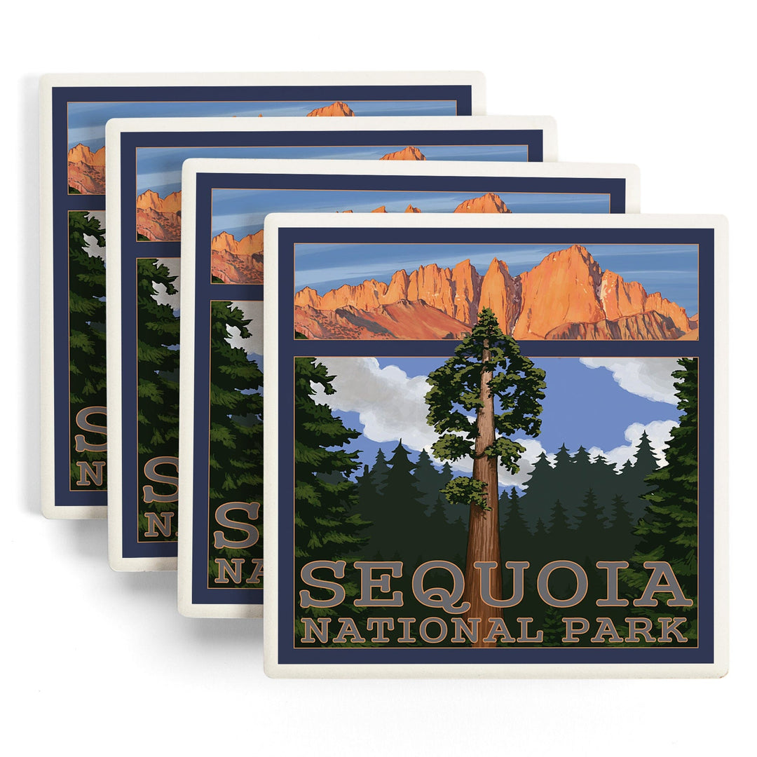 Sequoia National Park, California, Sequoia Tree and Palisades, Coasters Coasters Lantern Press 