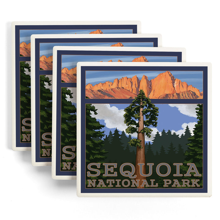Sequoia National Park, California, Sequoia Tree and Palisades, Coasters Coasters Lantern Press 