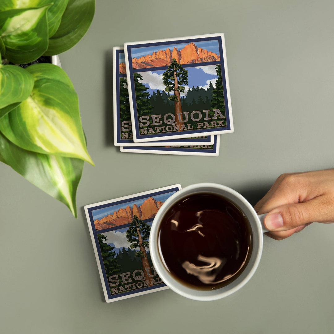 Sequoia National Park, California, Sequoia Tree and Palisades, Coasters Coasters Lantern Press 
