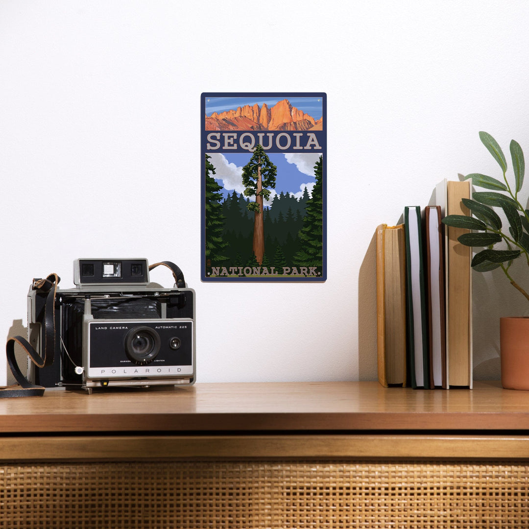 Sequoia National Park, California, Sequoia Tree and Palisades, Metal Signs Metal Lantern Press 