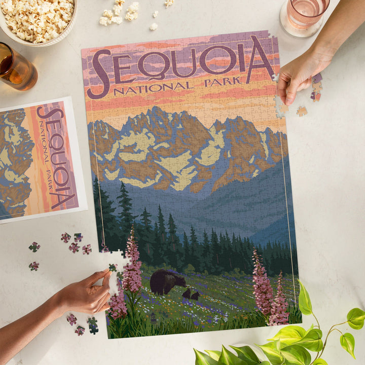 Sequoia National Park, California, Spring Flowers, Jigsaw Puzzle Puzzle Lantern Press 