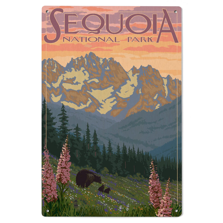 Sequoia National Park, California, Spring Flowers, Lantern Press Artwork, Wood Signs and Postcards Wood Lantern Press 