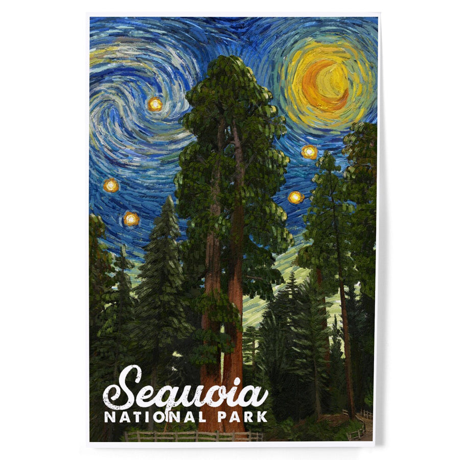 Sequoia National Park, California, Starry Night National Park Series, Art & Giclee Prints Art Lantern Press 
