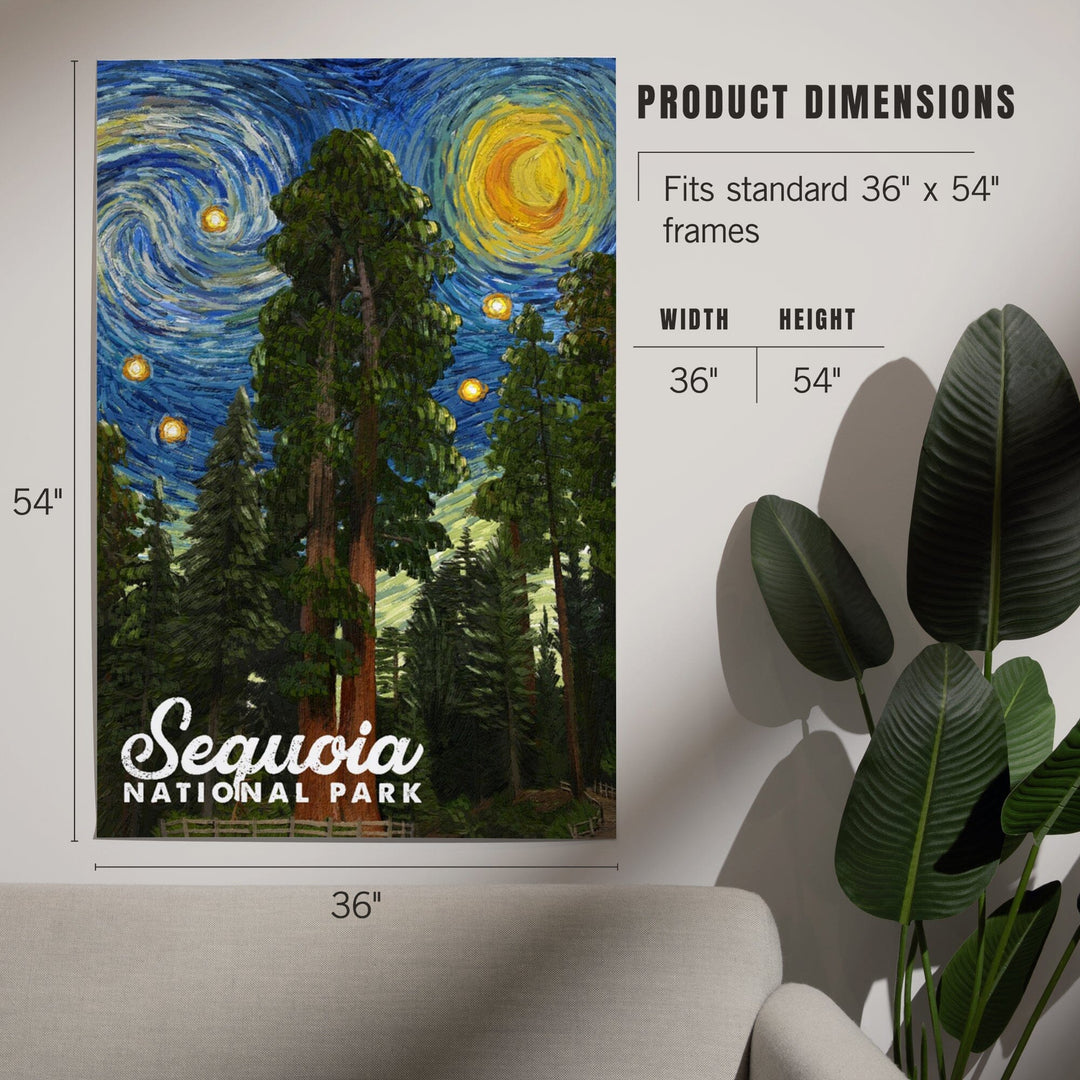 Sequoia National Park, California, Starry Night National Park Series, Art & Giclee Prints Art Lantern Press 