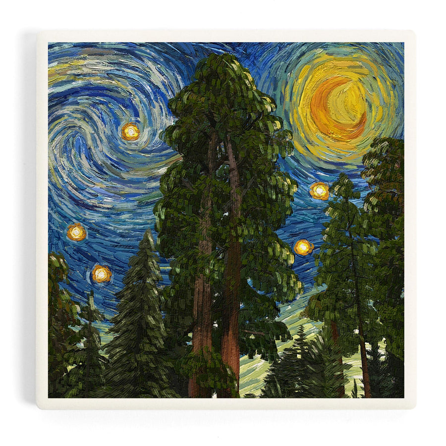 Sequoia National Park, California, Starry Night National Park Series, Coasters Coasters Lantern Press 