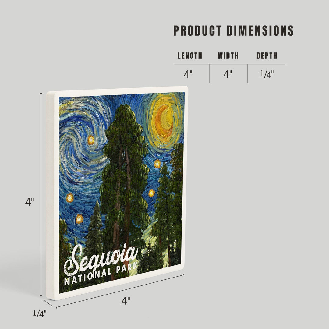 Sequoia National Park, California, Starry Night National Park Series, Coasters Coasters Lantern Press 