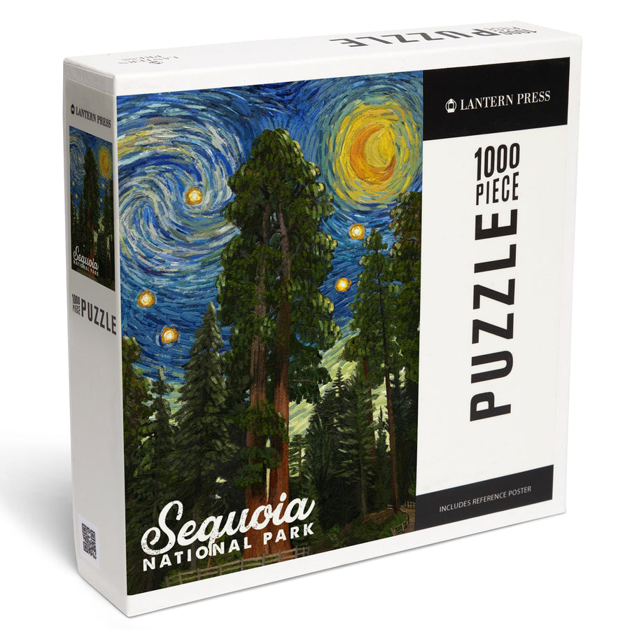 Sequoia National Park, California, Starry Night National Park Series, Jigsaw Puzzle Puzzle Lantern Press 