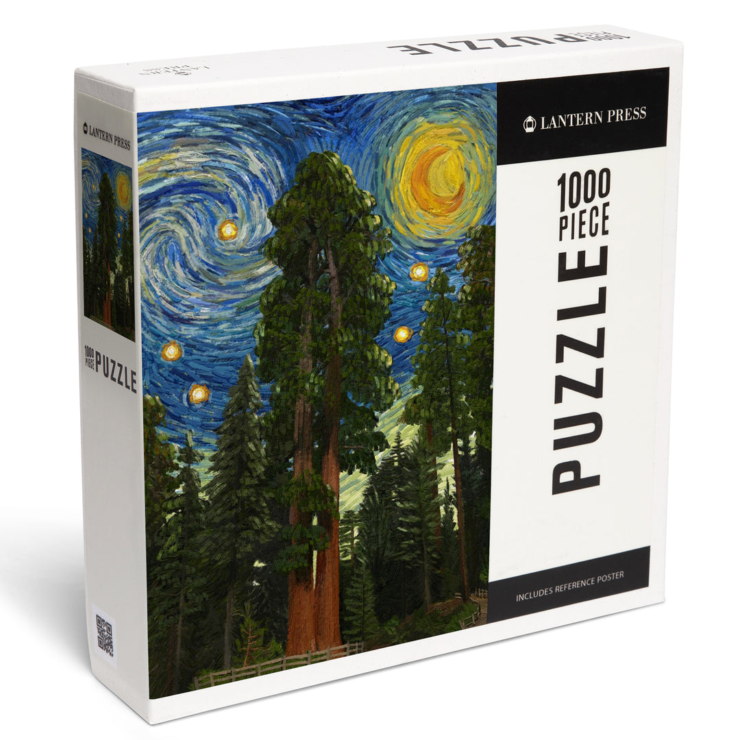 Sequoia National Park, California, Starry Night National Park Series, Jigsaw Puzzle Puzzle Lantern Press 