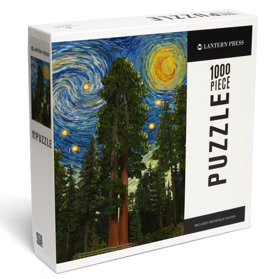 Sequoia National Park, California, Starry Night National Park Series, Jigsaw Puzzle Puzzle Lantern Press 