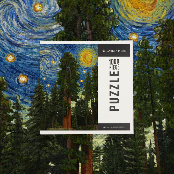 Sequoia National Park, California, Starry Night National Park Series, Jigsaw Puzzle Puzzle Lantern Press 