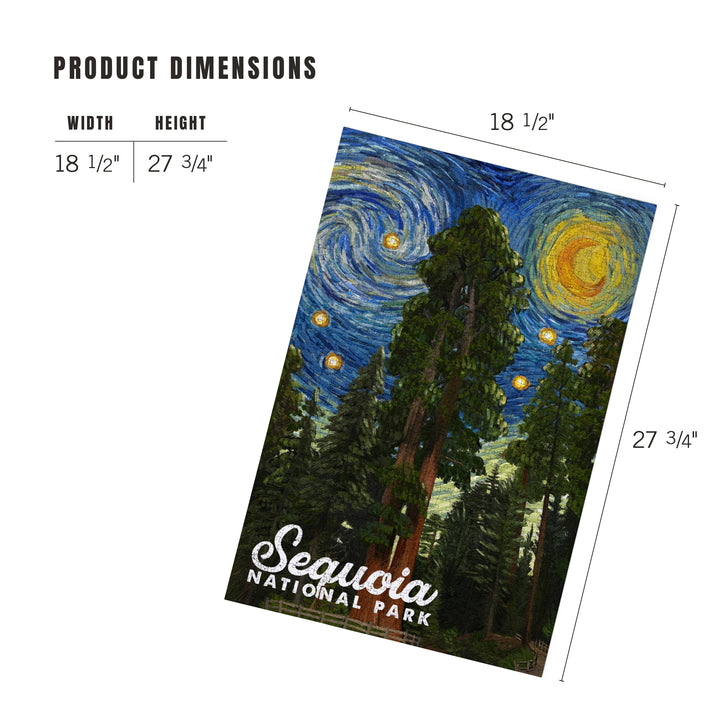 Sequoia National Park, California, Starry Night National Park Series, Jigsaw Puzzle Puzzle Lantern Press 