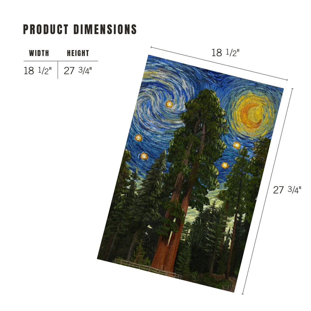 Sequoia National Park, California, Starry Night National Park Series, Jigsaw Puzzle Puzzle Lantern Press 