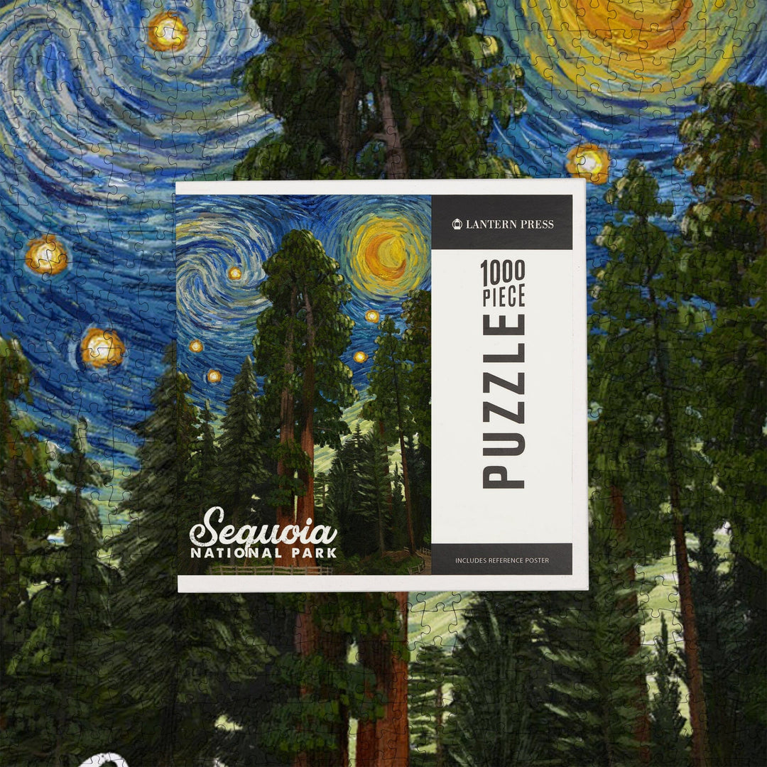 Sequoia National Park, California, Starry Night National Park Series, Jigsaw Puzzle Puzzle Lantern Press 