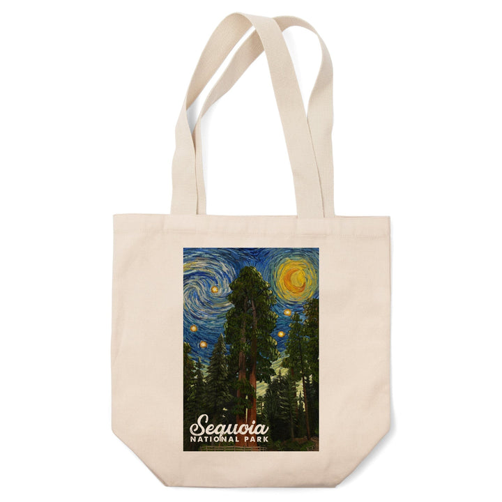 Sequoia National Park, California, Starry Night National Park Series, Lantern Press Artwork, Tote Bag Totes Lantern Press 