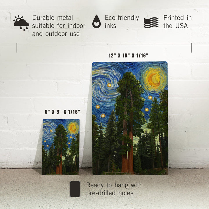 Sequoia National Park, California, Starry Night National Park Series, Metal Signs Metal Lantern Press 