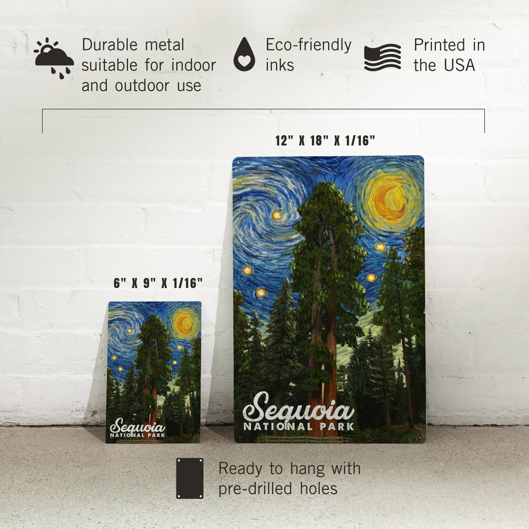 Sequoia National Park, California, Starry Night National Park Series, Metal Signs Metal Lantern Press 