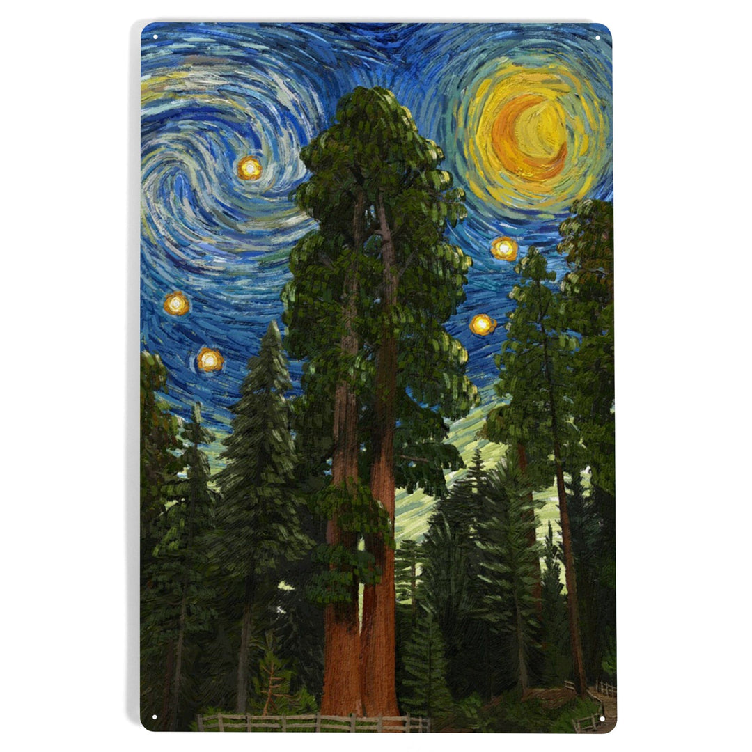 Sequoia National Park, California, Starry Night National Park Series, Metal Signs Metal Lantern Press 