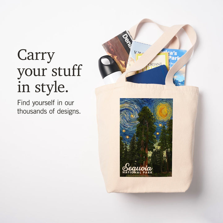 Sequoia National Park, California, Starry Night National Park Series, Tote Bag Totes Lantern Press 