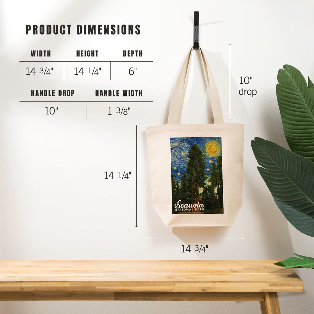 Sequoia National Park, California, Starry Night National Park Series, Tote Bag Totes Lantern Press 