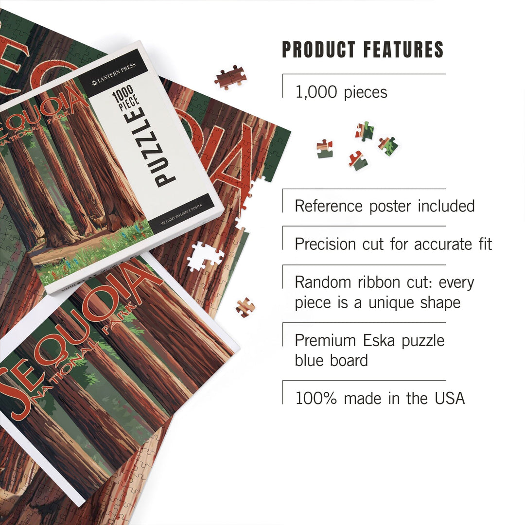 Sequoia National Park, Forest Grove in Spring, Jigsaw Puzzle Puzzle Lantern Press 