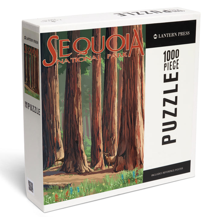 Sequoia National Park, Forest Grove in Spring, Jigsaw Puzzle Puzzle Lantern Press 
