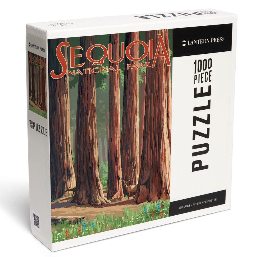 Sequoia National Park, Forest Grove in Spring, Jigsaw Puzzle Puzzle Lantern Press 