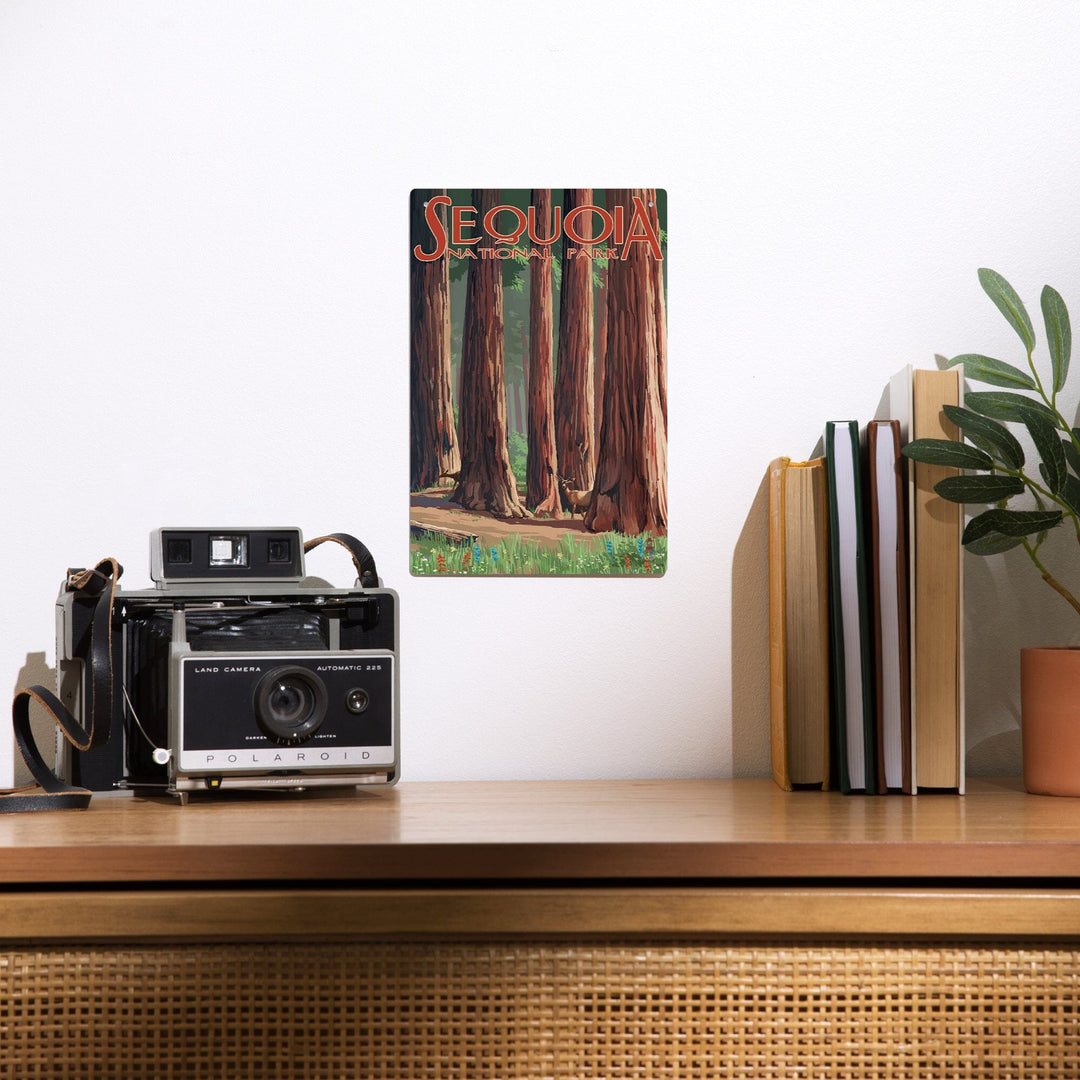 Sequoia National Park, Forest Grove in Spring, Metal Signs Metal Lantern Press 