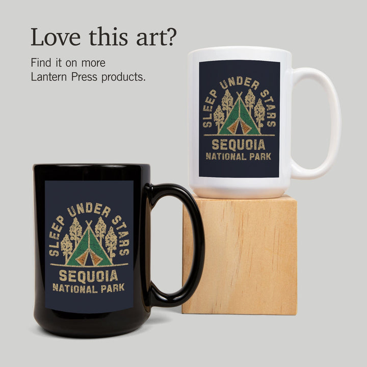Sequoia National Park, Sleep Under the Stars, Contour, Ceramic Mug Mugs Lantern Press 