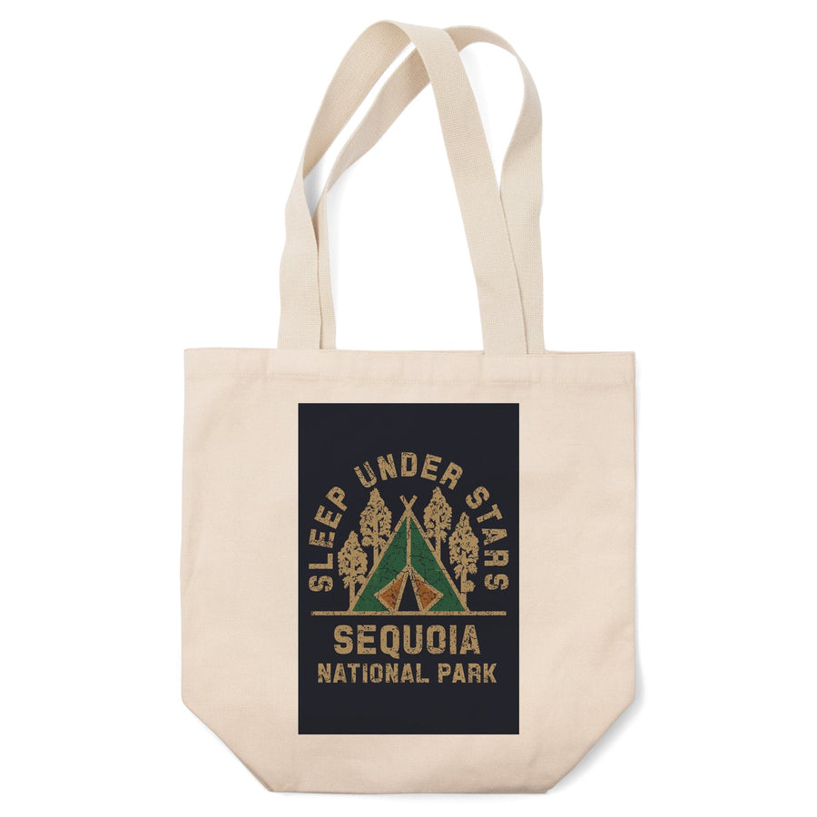 Sequoia National Park, Sleep Under the Stars, Contour, Lantern Press Artwork, Tote Bag Totes Lantern Press 