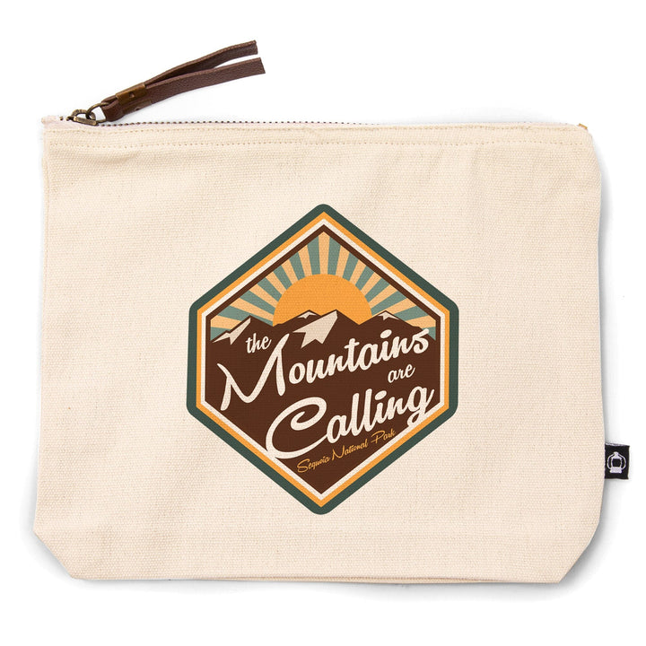 Sequoia National Park, The Mountains Are Calling,, Organic Cotton Zipper Pouch, Go Bag Go Bag Lantern Press 