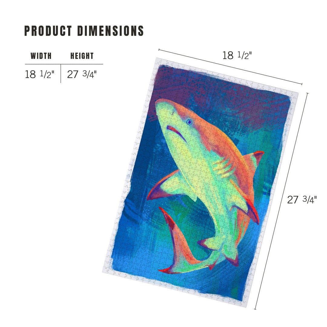 Shark (Black Tip), Vivid Series, Jigsaw Puzzle Puzzle Lantern Press 