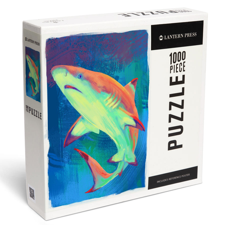Shark (Black Tip), Vivid Series, Jigsaw Puzzle Puzzle Lantern Press 