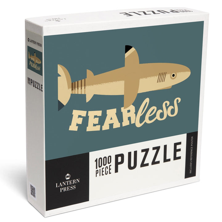 Shark, Geometric, Fearless, Jigsaw Puzzle Puzzle Lantern Press 