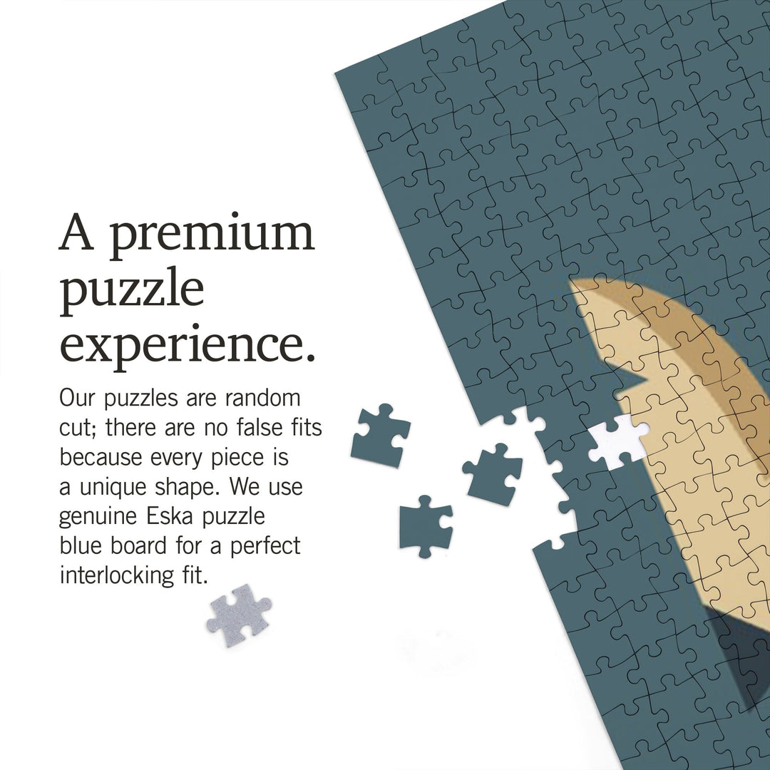 Shark, Geometric, Fearless, Jigsaw Puzzle Puzzle Lantern Press 