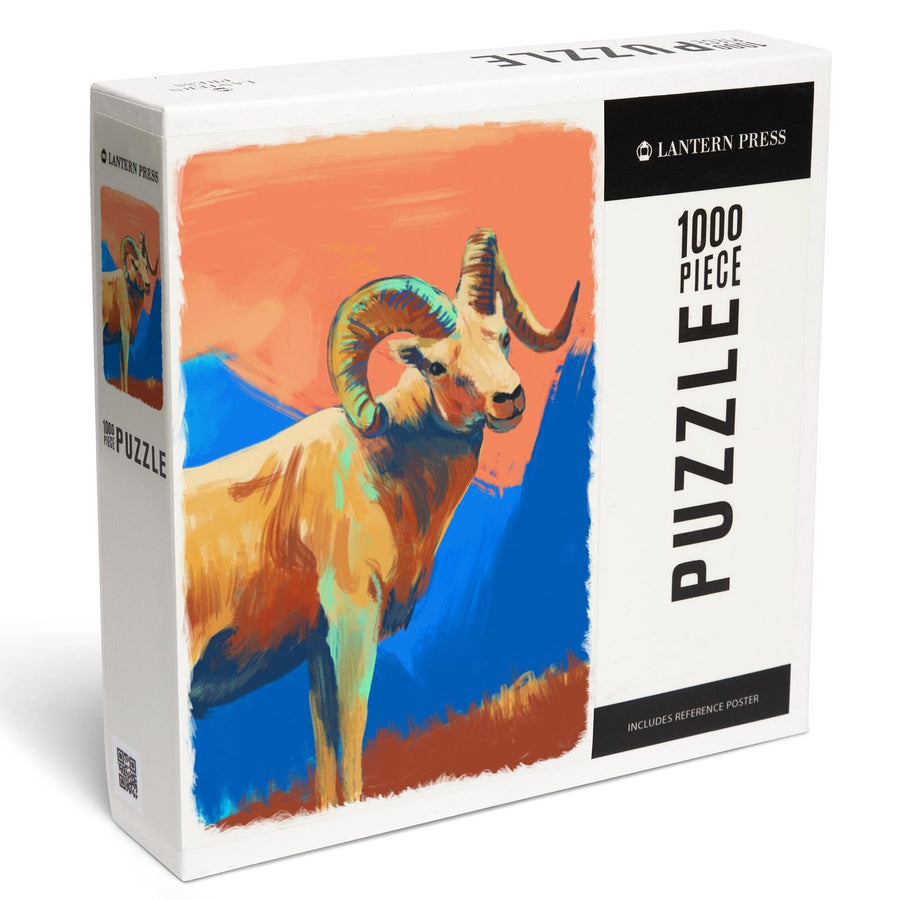 Sheep, Vivid Watercolor, Jigsaw Puzzle Puzzle Lantern Press 