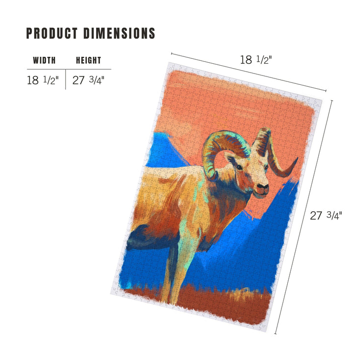 Sheep, Vivid Watercolor, Jigsaw Puzzle Puzzle Lantern Press 