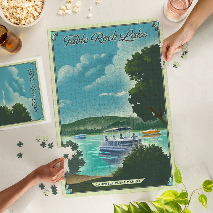 Shell Knob, Missouri, Lithogragh, Table Rock Lake, Jigsaw Puzzle Puzzle Lantern Press 