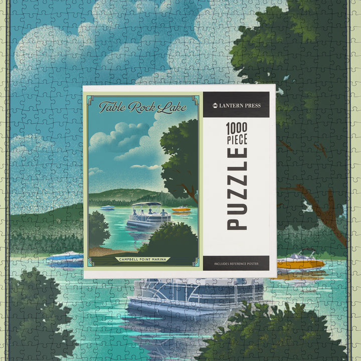 Shell Knob, Missouri, Lithogragh, Table Rock Lake, Jigsaw Puzzle Puzzle Lantern Press 