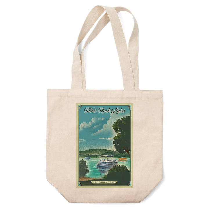 Shell Knob, Missouri, Table Rock Lake, Lithograph, Tote Bag Totes Lantern Press 