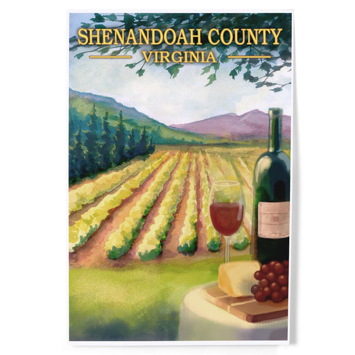 Shenandoah County, Virginia, Vineyard Scene, Art & Giclee Prints Art Lantern Press 
