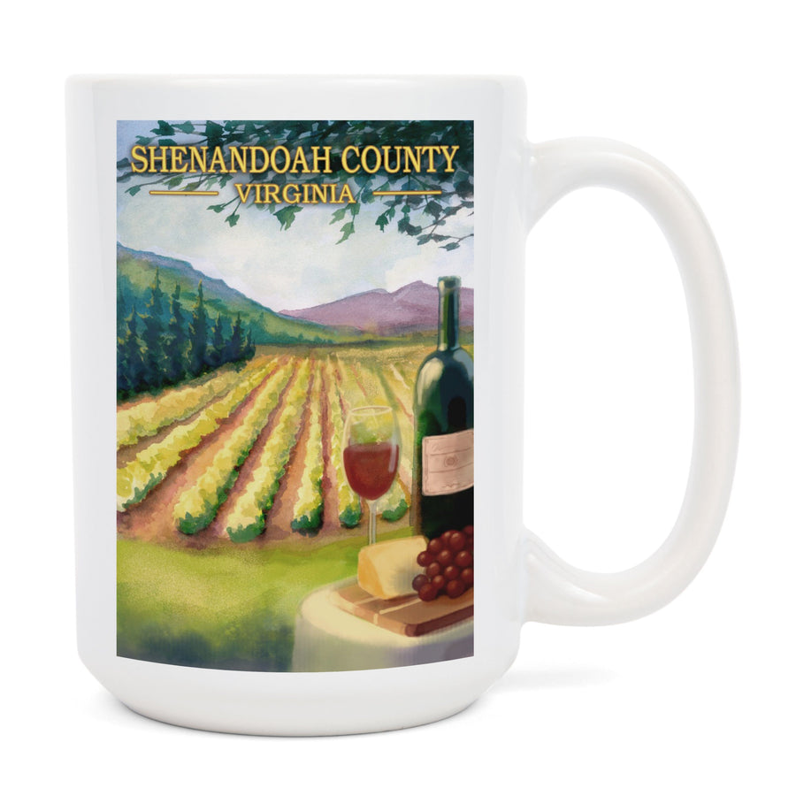 Shenandoah County, Virginia, Vineyard Scene, Ceramic Mug Mugs Lantern Press 